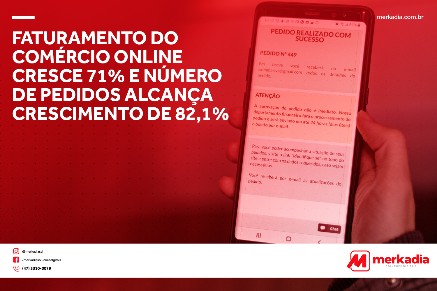 Faturamento do comércio online cresce 71% e número de pedidos alcança crescimento de 82,1% Faturamento do comércio online cresce 71% e número de pedidos alcança crescimento de 82,1%